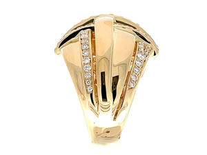 แหวนแต่งงานเพชรแท้ทรงกลม ประดับเพชรเต็มวง ชุบทอง 18k แบบคลาสสิก - Product Image 2