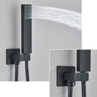 Système de douche encastré OEM, pomme de douche LED haute pression avec affichage numérique, robinet de salle de bain mural en gros