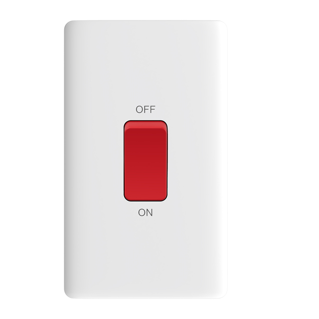 45A 1 Gang Double Pole Switch, Large Plate