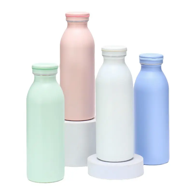 304 paslanmaz çelik çift vakum bardak taşınabilir Kawaii spor su şişesi/kupa çocuklar doğrudan içecek süt kola sıcak içecekler kamp