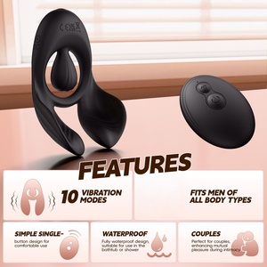 LetRock Best Seller - Ensemble de vibromasseur pour prostate et anneau pénien pour hommes, en silicone, étanche, jouet sexuel avec télécommande sans fil, trois positions - Product Image 4