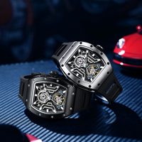 Montre mécanique pour homme entièrement squelettée, style décontracté et personnalisable, fournie directement par l'usine