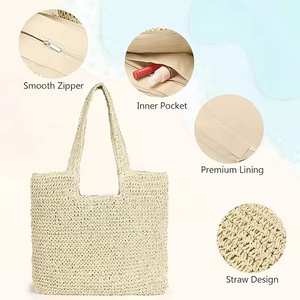 Sac fourre-tout en maille polyvalent et chic pour femmes, avec bandoulière et poche zippée, idéal pour les voyages et les courses, avec prix d'usine réduit, <span class=keywords><strong>Shoppi</strong></span> - Product Image 2