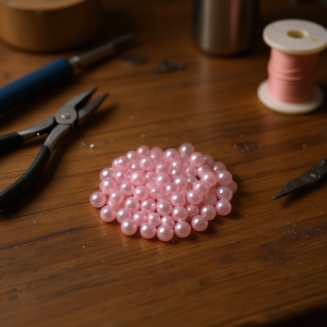 Perline Ilan Abalorios 8mm Rosa Chiaro per Creazione di Gioielli 20g - Product Image 3