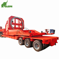 Trailer Turbin Angin Teleskopik Flatbed Lowbed 70 meter dengan Poros Kemudi Hidrolik untuk Transportasi Baling-Baling Kincir Angin