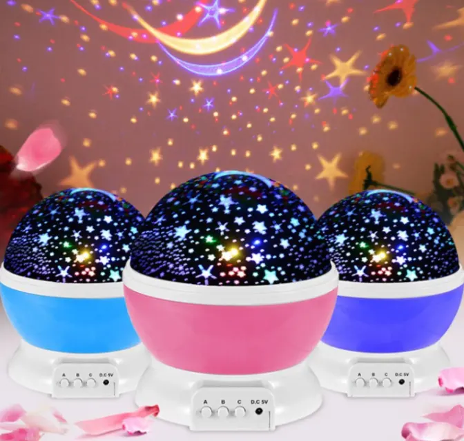 3D Popular Kid Room Decor RGB Ocean Night Dream Moon Star Lamp Master Starry Sky Projector Led Lamparas Light