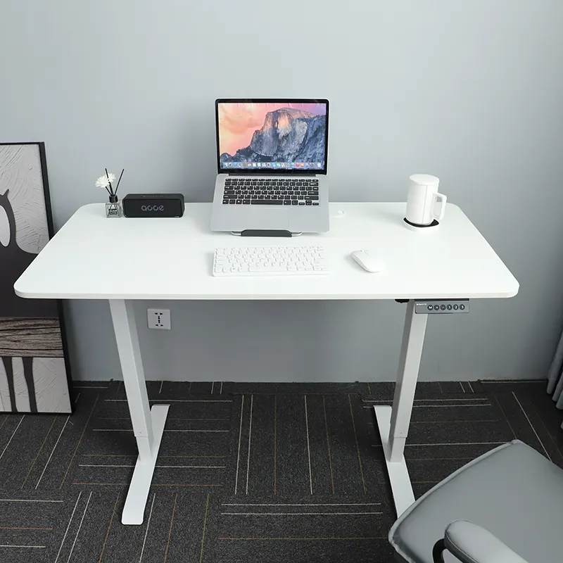 Estrutura de mesa de trabalho para computador, mesa de trabalho elétrica moderna com motor único SR2D, altura ajustável para uso em escritório doméstico