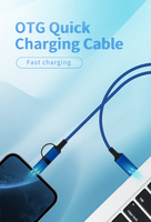 Kabel Data Pengisian Daya USB 3A Multifungsi Universal Super Cepat OTG Good Factory 3A 60W Berbahan Nilon Kepang