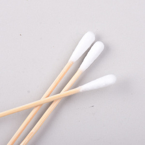 Paquete de 5 hisopos de algodón no estériles de 15 cm en bolsa de papel y plástico; hisopos de algodón desechables de madera para el cuidado de heridas. - Product Image 3
