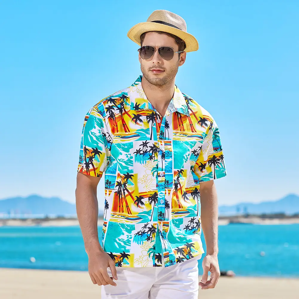 Create Your Own High Quality Custom Summer 4xl 5x Large Decent Beach Garment Hawaii Printed Shirts For Mens