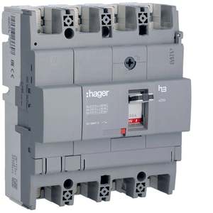 HHB201L ปรับแต่งได้ด้วยชุดเบรกเกอร์แบบหล่อขึ้นรูป Hagers รุ่น h3 x250 TM 4P 25kA 200A แบบติดตั้งถาวร - Product Image 1