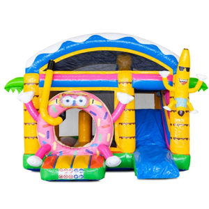 Combo de Casa de rebote inflable con temática de <span class=keywords><strong>donut</strong></span> comercial con tobogán Castillo <span class=keywords><strong>hinchable</strong></span> al aire libre para alquiler de parque infantil - Product Image 1