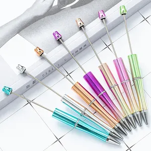 JH 2023 핫 세일 새로운 디자인 플라스틱 구슬 펜 UV 도금 빛나는 다채로운 구슬 펜