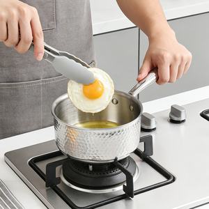 Casseroles à induction, casserole en acier inoxydable triple couche avec couvercle en verre - Product Image 1