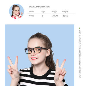 Anti-lumière bleue fille lunettes pour prescription haute qualité 7 11 <span class=keywords><strong>12</strong></span> <span class=keywords><strong>ans</strong></span> TR90 rectangle noir métal charnière garçon enfants - Product Image 6