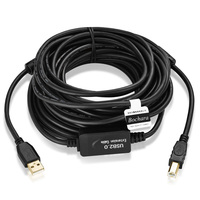Câble d'imprimante USB 2.0 plaqué or Bochara, Type A mâle vers Type B, avec puce IC intégrée, double blindage (feuille métallique + tressé), 10m 20m 30m