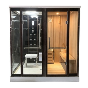 Cabine de sauna de jardin en <span class=keywords><strong>bois</strong></span> massif à prix d'usine pièce extérieure traditionnelle à vapeur humide avec <span class=keywords><strong>douche</strong></span> et chauffage par poêle - Product Image 3