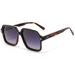 Square <b>Frame</b> Sunglasses Tortoise Shell Full Rim Anti-Uv Protection Unisex Adult Lightweight Resin Lens - Product Image 1
