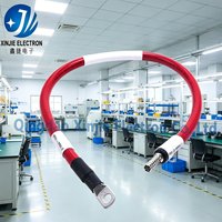 Kabel Daya Merah Heavy Duty dengan Terminal Cincin Berpaku & Kabel Harness Ujung Terbuka untuk Inverter, Sambungan Daya Bank Baterai