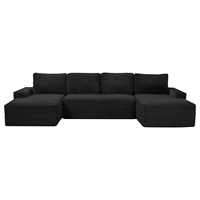 Canapé modulaire en forme de U compressible de 133,4 pouces, canapé nuage en velours côtelé pour salon
