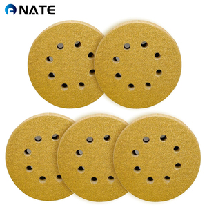 5 Inch Sand Disc 8-Hole <strong>Hook</strong> and <strong>Loop</strong> <strong>Sanding</strong> Discs Random Orbital Sandpaper <strong>Disk</strong> for Automotive Woodworking Polishing - Product Image 1