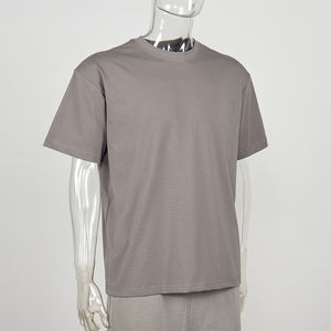 TKAN90เสื้อยืดผ้าฝ้ายผู้ชายโอเวอร์ไซส์ผ้าถักแขนสั้นพอดีตัวไซส์ผ้าถัก260กรัมเสื้อสตรีทแวร์เสื้อเปล่าผลิตตามสั่ง - Product Image 3