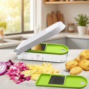 Hot Selling <b>Vegetable</b> Slicer with Container Potato Onion Slicer <b>Chopper</b> Cutter Manual <b>Vegetable</b> <b>Chopper</b> Mandoline - Product Image 1