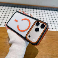 Coque de luxe pour iPhone 18 Pro Max/17 Air/16E/15 Plus/14, cadre magnétique électroplaqué de haute qualité, coque de téléphone en acrylique antichoc