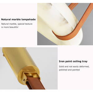 Minimal blanc vente chaude prix de gros laiton inoxydable plafond albâtre suspension moderne pour la maison - Product Image 6