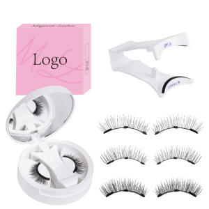 Pestañas magnéticas finas reutilizables coreanas de Etiqueta Privada, 2 imanes, tira falsa magnética suave, pestañas con caja aplicadora - Product Image 1
