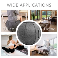 Chaise de balle d'exercice avec housse en feutre et poignée pour le yoga Balle assise confortable