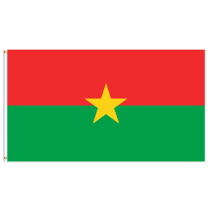 3x5Ft High Quality Triple/Double Layer Plus Blackout Cloth 100D Polyester Fabric Country Flag Burkina_Faso Country - Product Image 1