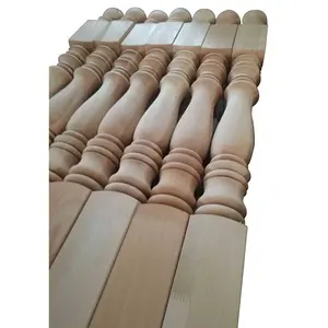 Produttore cinese di alta qualità di sicurezza dimensioni personalizzate materiale in legno massello che intaglia ringhiera per scale in gomma