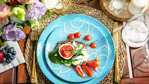 Ensemble de vaisselle chinoise à motif personnalisé élégant de 12 pièces, matériau en mélamine durable - Product Image 3