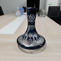 Vente en gros usine : Base de chicha de haute qualité 25,5 cm, accessoires de chicha noirs, bouteille en verre à motif sculpté à la main pour chicha, pour bar à chicha