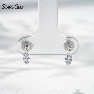 Pendientes de Diamantes Cultivados en Laboratorio Starsgem de Lujo, Oro de 18K, Corte Pera y Marquesa, Chapados en Rodio, Certificados por IGI, Exquisitos y Flotantes - Product Image 3