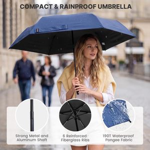 Paraguas Plegable Automático Auténtico con Anillo <span class=keywords><strong>de</strong></span> Sujeción y Mango con Gancho, Protección UV, Resistente a Tormentas, para Sol y Lluvia, Agencia <span class=keywords><strong>de</strong></span> Exportación Global - Product Image 6