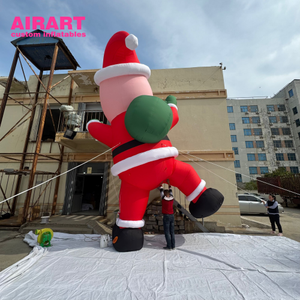 Mascotte Gigante di Babbo <span class=keywords><strong>Natale</strong></span> Arrampicatore per <span class=keywords><strong>Natale</strong></span>, Pallone Gonfiabile Durevole da Parete per Supermercati - Product Image 6