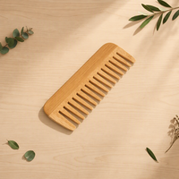 Peine de madera de neem ecológico al por mayor para el hogar, promoción de salones y viajes, peine de bambú
