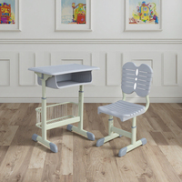 Bureau d'étude réglable pour étudiants avec cadre en acier, tiroir de sécurité, certifié ISO, bureau et chaise d'école, mobilier scolaire moderne