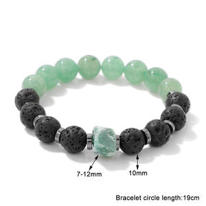 Bracelet en pierres brutes irrégulières avec diffuseur d'aromathérapie en <span class=keywords><strong>pierre</strong></span> <span class=keywords><strong>de</strong></span> <span class=keywords><strong>lave</strong></span>, bijoux en cristal holistique, cadeaux pour elle - Product Image 4