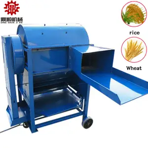 Trilladora de arroz y trigo portátil, máquina de trilla de trigo diésel, desgranadora de soja