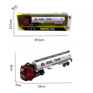 1:48 skala gaya Eropa model paduan tangki minyak besar mobil bensin tarik kembali diecast truk mainan