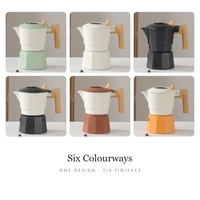 Cafetière Moka en aluminium, machine à expresso portable, grande capacité, avec couvercle et base facetée