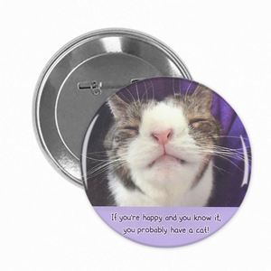 Premium Cmyk Printing Metal Crafts 1.5 Inch Pin Supplies Custom Cat <b>Button</b> <b>Badge</b> - Product Image 2