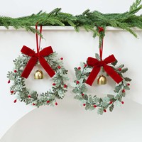 Nouveaux ornements de Noël populaires pour la porte, couronnes de Noël suspendues pour cheminée, décorations de Noël