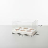 Boîtes à cupcakes transparentes 4, 6, 8, 12 emplacements avec cadeau – Emballage en plastique pour desserts, biscuits, muffins, idéal pour fêtes, pâtisseries, mariages