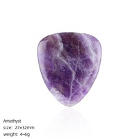 Plectre de guitare ou de basse en pierres précieuses assorties 27x32mm, fait main, pierre exotique apaisante pour la musique et la guérison énergétique, Améthyste