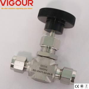 Vanne à aiguille à hydrogène de marque VIGOUR, 6000 psi, haute pression, commande bidirectionnelle, vanne à aiguille à gaz en acier inoxydable 316, 1/4 1/2 3/8 3/4 1 pouce - Product Image 5