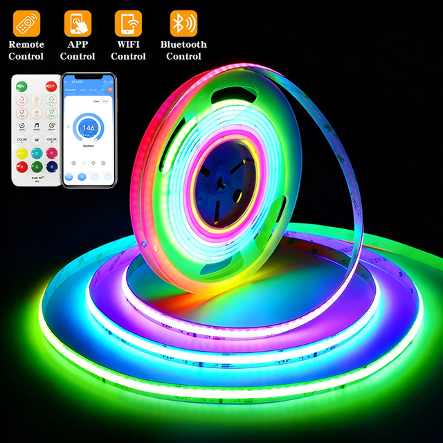 Pixel 24V Led Strip Light Cob 420led Copper Voice Music Sync Smart Control Running WS2811 Strip 5m 10m Roll for Home,Bar,E-Sport